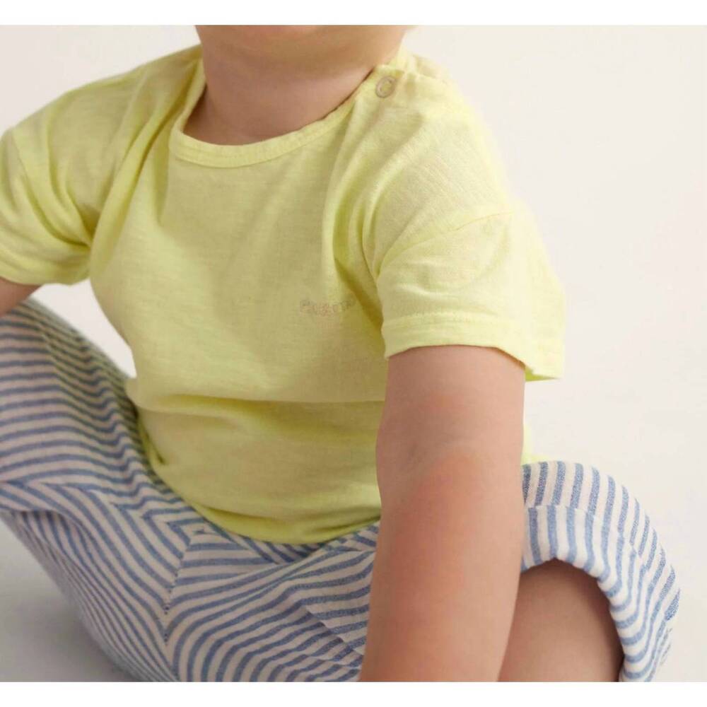 NEW COZMO kid's organic slub shirt in neon yellow